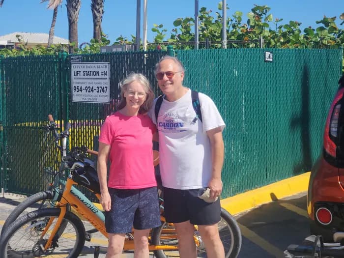 Group on e-bikes near the beach